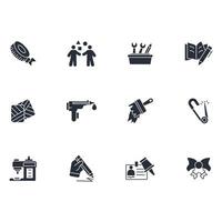 Crafting icon set..Editable stroke.linear style sign vector
