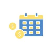 Fiscal year icon. .Editable stroke.linear style sign for use web design,logo.Symbol illustration. vector