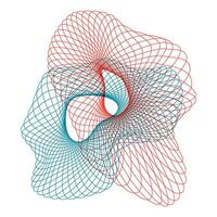 Harmonograph drawings. Abstract geometric shapes vector