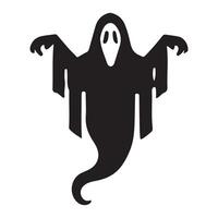 Spooky Silhouette Illustration of a Classic Ghost vector