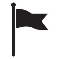 Silhouette Illustration of a Simple Waving Flag on a Pole vector