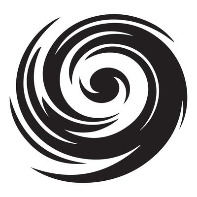 Abstract Spiral Swirl Silhouette Illustration