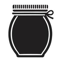 Silhouette Illustration of a Simple Glass Jar with a Lid and String vector