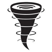 Detailed Silhouette of a Rotating Tornado with Rings vector