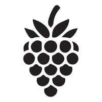 Silhouette Illustration of a Single Raspberry vector