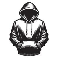 Classic Silhouette of a Hooded Sweatshirt Design vector