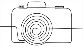 Minimalist Camera Continuous one line drawing. Line drawing photo camera. vector
