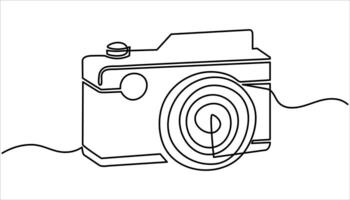 Camera Continuous one line drawing. elegant Line drawing photo camera. vector