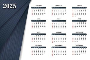 2025 calendar abstract template vector