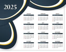 2025 calendar abstract design template vector