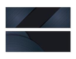Dark abstract wave line banner design vector