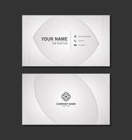 White abstract wave line business card design vector