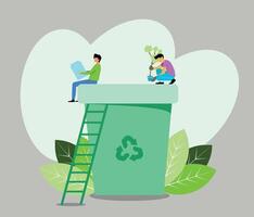 Go Green Flat Design for Illustration vector
