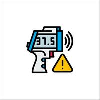 A thermometer and a warning sign on a white background vector