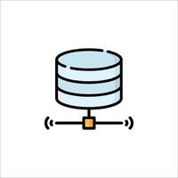 A flat icon of a data storage device vector