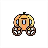 A pumpkin carriage icon in a line style vector