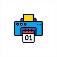 Printer icon with calendar date vector