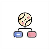 A cartoon character holding a baseball and a computer vector