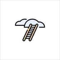 A ladder going up to the clouds vector