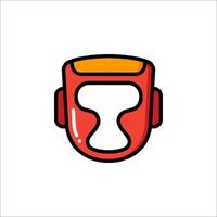 A red boxing helmet icon on a white background vector