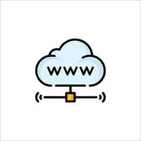 The cloud and the internet icon vector
