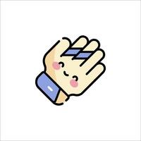 A cartoon hand with a smiley face on it vector