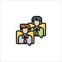 Two people in business attire are sitting on a couch vector