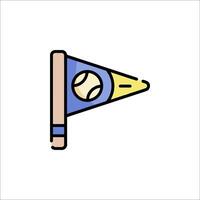 A flag with a baseball on it vector