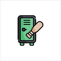 A locker with a baseball bat inside vector