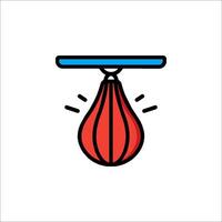 A red and blue boxing bag icon vector
