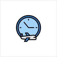 A clock with a plane and a plane on it vector