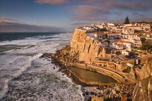 Scenic view of the seaside village of Azenhas do Mar, Portugal photo