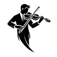 A silhouette of a man playing the violin vector