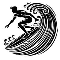 Surfer riding the wave vector