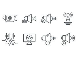 Audio icons set on White Background. vector