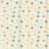 Colorful print with neurons. Science background vector