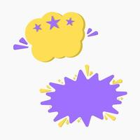 Comic Style Speech and Thought Bubbles in Yellow and Purple vector
