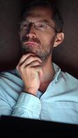 A Thoughtful Man Dressed in Casual Attire Deeply Reflecting on Various Ideas and Concepts video