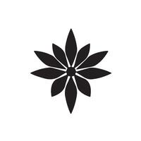 A flat shape black and white flower icon on a white background vector