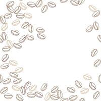 Coffee bean seamless pattern on white background. sketch of coffee beans. Hand drawn coffee beans with copy space for text. vector