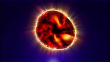 The liquid plasma red-gold sphere emits light, creating a unique atmosphere of space. video