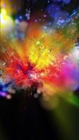 A vibrant, multi-colored galaxy rotates planets and meteors, changing perspective and emphasizing the depth of endless space. video