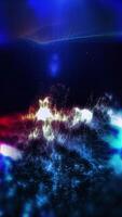 A bright fantasy landscape of an unknown planet in blue tones smoothly changes perspective, creating the effect of flight and presence of the observer. video
