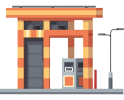 Modern station with lamp post icon isolated png