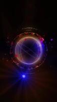 An abstraction of cosmic energy. The virtual sphere plays with light rings, emphasizing the creativity and alluring mystery of space. video