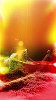 The landscape of an unknown planet in orange and red tones smoothly changes perspective, creating the effect of flight and presence in the observer. video