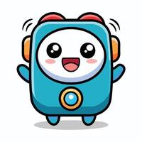a cartoon robot with a smile on its face, vector