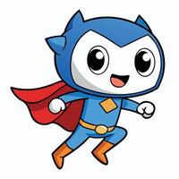 a cartoon character in blue and red running vector