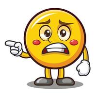 emoticon character with angry face pointing vector