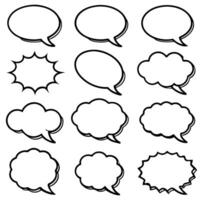 a set of speech bubbles with different shapes beautiful logo vector